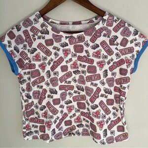 American Girl 2000s Graphic Crop Top Pink Accents Girlhood Kidscore Girls Large